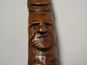 A Compelling c.1900 English Folk Art Walking Stick