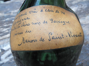 A Gorgeous French 19thC Green Glass First Grand Cru, Réserve du Manoir de Saint-Vivant, Gascogne Armagnac Bottle