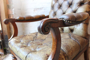 A Superb William IV Country House Mahogany Library Armchair c.1830