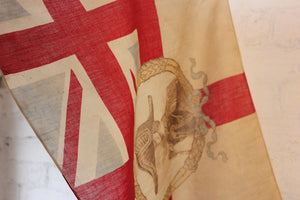 A Scarce British Antique George V Commemorative Coronation Souvenir Union Jack Flag on Pole c.1910