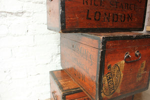 Three Highly Desirable 19thC Stained & Painted Pine Rectangular Storage Boxes for 
