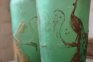 An Attractive Pair of Early 20thC Boots Chemist Advertising Glass Bath Crystals Jars & Covers