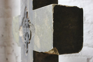 A Unique Carved c.1860 Sandstone Gravestone in the Form of a Latin Cross