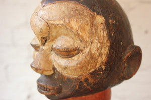 A Decorative Early 20thC North African Polychrome Carved Wooden Male Ancestor Figure