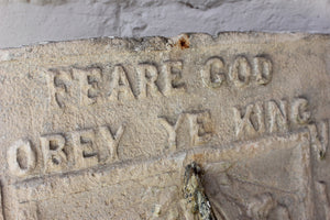 A Magnificent Stone Wall Sundial; 'Feare God Obey Ye King'