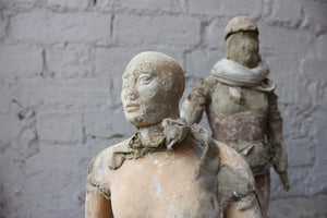 An Interesting Part Set of Mid 19thC Neapolitan Moulded Plaster & Straw Filled Creche Figures