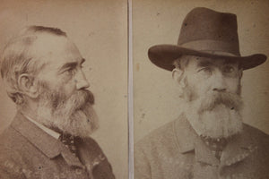 Two Rare Pairs of Framed American c.1895 Black & White Convict Mugshot Photographs