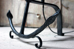 An Unusual Early 20thC Wrought Iron Standard Lamp as an Anchor