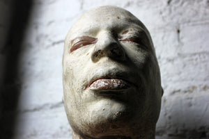 A Very Interesting Contoured Anthropomorphic Composition Painted Plaster Death Bust Mask of an African Gentleman c.1930