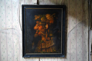 Autumn; A Mid 20thC Oil on Board After Arcimboldo by Robert Caspers