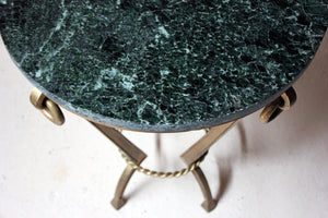 An Art Deco Period Circular Serpentine Marble & Gilded Metal Occasional Table c.1920-30