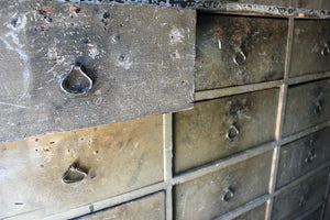 An Early 19thC Regency Period Painted Pine Bank of Eighteen Drawers c.1820-30