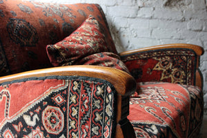 An Attractive Two Seater Belouch Carpet Upholstered Sofa c.1940