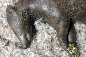 Beth Carter; Badger; Bronze Resin & Gilded Paws; 2010; Edition 2 of 15