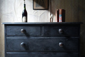 A Victorian Black Painted Pine Chest of Drawers c.1880