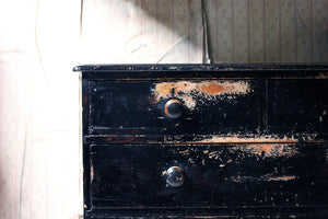 A Victorian Black Painted Pine Chest of Drawers c.1870-80