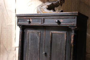 A Late Victorian Black Painted Pine Chiffonier c.1880