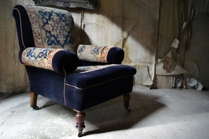 A Late Victorian Carpet Upholstered Armchair c.1895