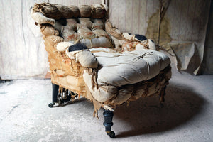 A Napoleon III French Salon Ebonised Armchair Retailed by Le Maison Bon Marche, Paris