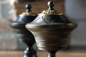 A Fine Pair of French Empire Bronze Perfume Burners c.1810