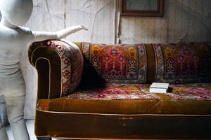 A Late Victorian Carpet Upholstered Three-Seater Sofa c.1900