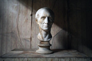 A Rare Plaster Library Bust of Julius Caesar by D Brucciani & Co. London, for the British Museum; 1870