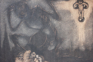 An Unframed Early 20thC Engraving ‘Temptation’; Attributed to Frederick Carter (1885-1967)