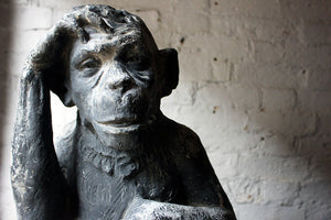 A Fabulous & Unusual Early 20thC Lead Sculpture of a Monkey