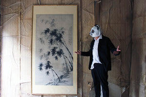 After 董其昌 Dong Qichang; A Very Large Chinese Ink Painting of Bamboo c.1920-40