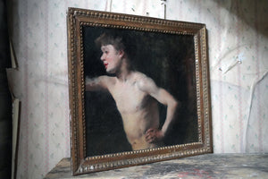 Circle of Henry Scott Tuke; An Oil on Canvas Study of a Nude Boy c.1890