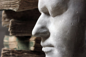 A Sculptural 19thC Death Mask on Integral Pedestal