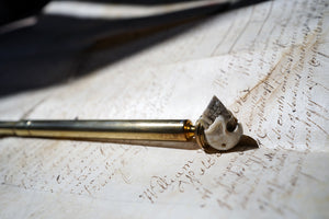 A Unique Late 19thC Memento Mori Telescopic Brass & Carved Bone Didactic Pointer