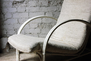 A Stylish White Painted Art Deco Period Bamboo & Wickerwork Open Armchair by Dryad c.1937