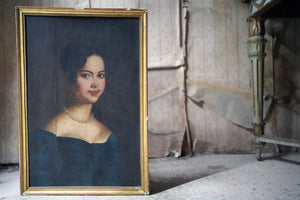 An Early 19thc French School Oil on Board Portrait of a Lady c.1830