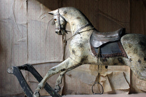 An Early 19thC Large Dappled Grey Bow Rocking Horse c.1820-30