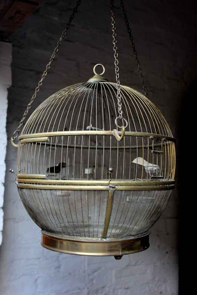 A Pretty c.1900 Spherical Brass Bird Cage – Doe & Hope
