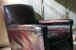 An Early 20thC Burgundy Leather Armchair c.1925-35