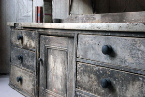 An Early Victorian Period Painted Pine & Sycamore Dresser Base c.1835-45