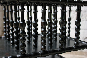A Very Good 19thC French Ebonised Bobbin Turned Canterbury c.1870