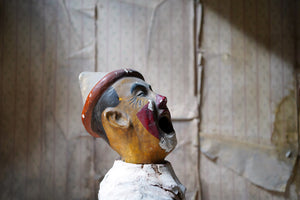 A Rare Early 20thC Painted Plaster Laughing Clown Fairground Ball-Toss Game c.1910-20