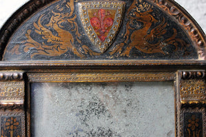 An Unusual Heraldic Late 19thC Painted Wall Mirror