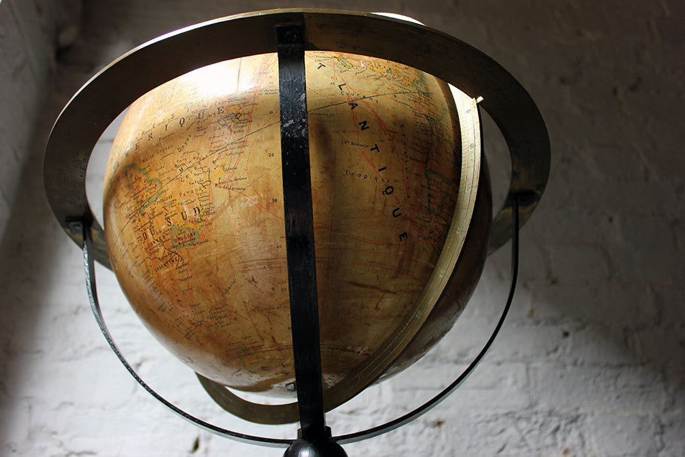 19th Century French Table Globe / Globe Terrestre by J. Forest / Paris