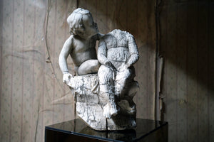 An Early 19thC Continental Fragmentary Weathered White Marble Sculpture