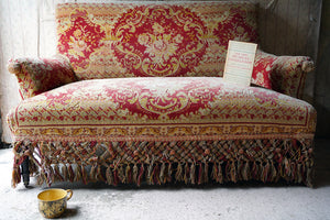 A Late 19thC French Aubusson Carpet Upholstered Sofa c.1895