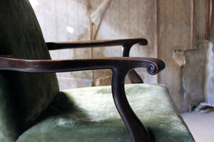 A George III Mahogany & Upholstered Open Armchair c.1790