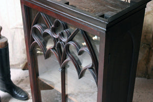 An Early Victorian Stained Pine Gothic Revival Wall Cabinet c.1850