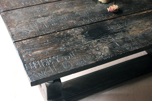 A Unique 19thC Graffitied Oak Refectory Table