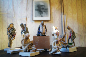 A Group of Ten Indian Clay Portrait Figures Attributed to Jadunath Pal c.1860-70