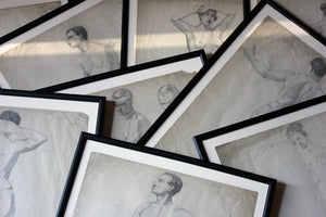 A Group of Twelve Framed Early 20thC Nude Pencil Studies by Violet Clinton c.1920