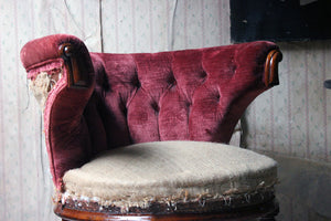 A Mid-Victorian Horseshoe-Back Library Armchair c.1860